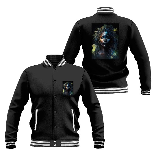 Black Nature Goddess - African American, Woodland Baseball Jackets