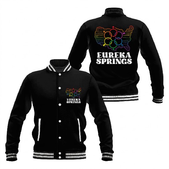 Eureka Springs Pride Flag Pride Month LGBTQ Flag Baseball Jackets