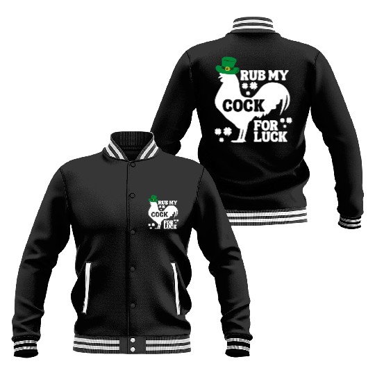 Rub My Cock for Good Luck, Funny St Patrick's Day Baseball Jackets