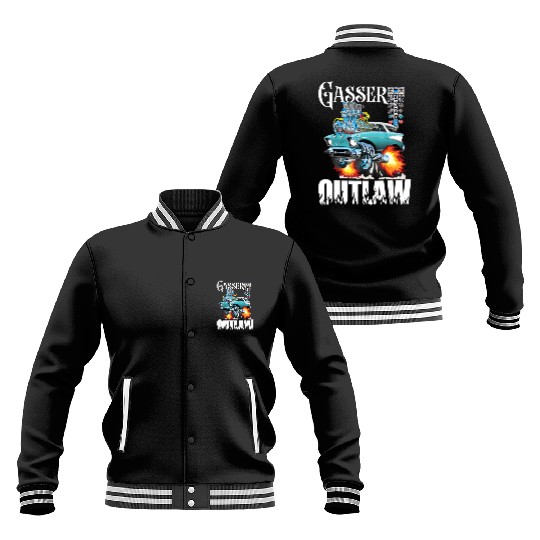 Gasser Outlaw Class Vintage Drag Racing Race Car Baseball Jackets