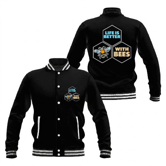 Beekeeper Bees Insects Flowers Bee Lover Plants Baseball Jackets