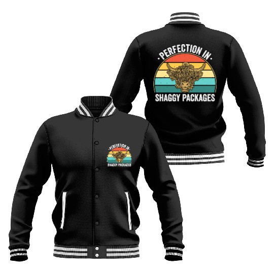 Perfection In Shaggy Packages Highland Cow Baseball Jackets