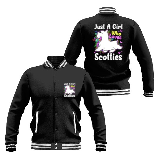 Just A Girl Who Loves Scotties Scottish Terrier Baseball Jackets