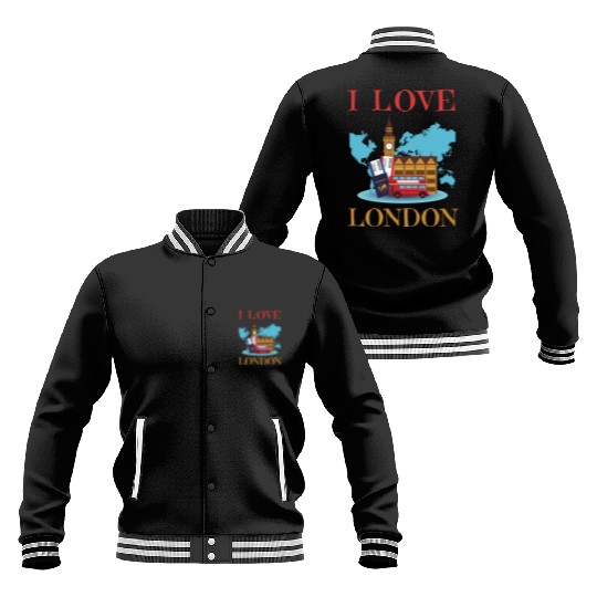 I Love London UK Travel more adventure Exploring Baseball Jackets