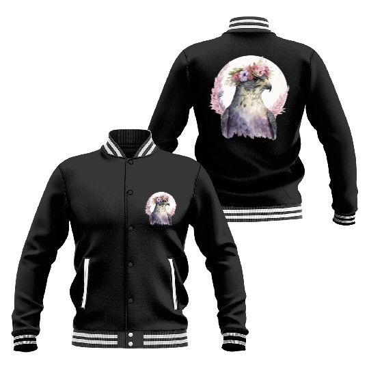 Falcon Birds Of Prey Flower Crown Floral Bird Watc Baseball Jackets
