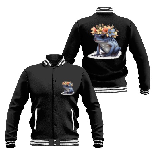Cute Poison Dart Frog Flower Crown Amphibian Lover Baseball Jackets