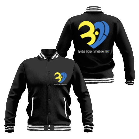 Love World Down Syndrome Awareness Day Love 3 Baseball Jackets