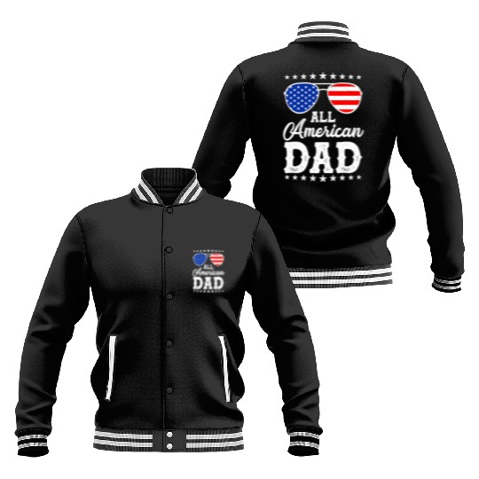 4th Of July Patriotic American Dad Us Baseball Jackets