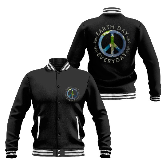 Earth Day Everyday World Global Peace On Earth Baseball Jackets