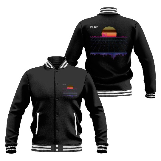 Outrun Synthwave Retrowave Wave Sunset Aesthetic Baseball Jackets
