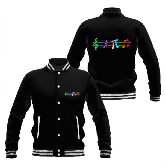 Pi 314 Music Staff Musical Note Tie Dye Teacher Baseball Jackets