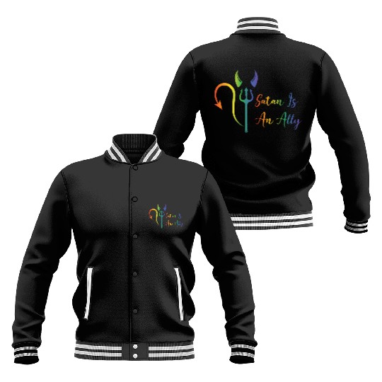 Funny Hail Gay Satan Lgbt Goth Gay Pride Baphomet Baseball Jackets