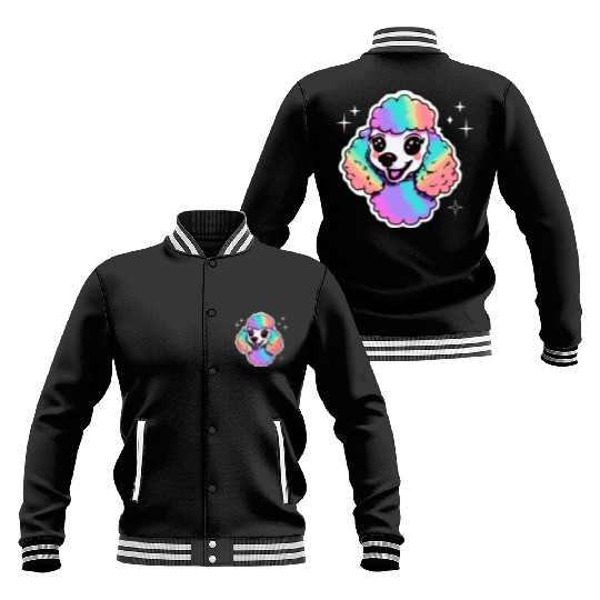 Rainbow Poodle Dog Lover Puppy Baseball Jackets