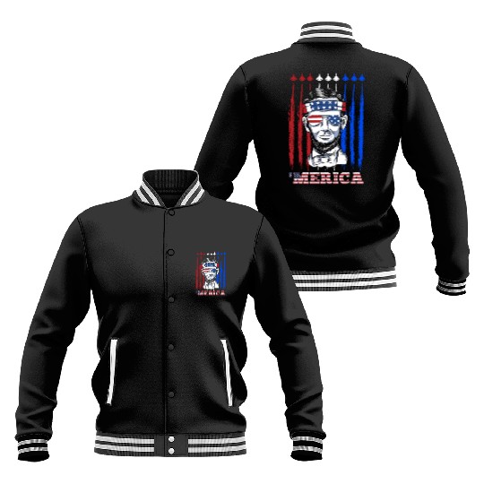 Merica Lincoln Independence Day Party Patriots Baseball Jackets