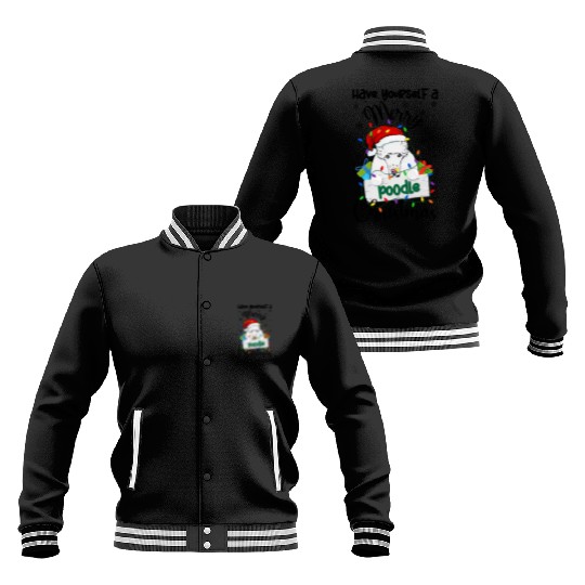 Merry Poodle Poodle Xmas Py Baseball Jackets