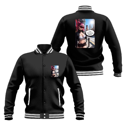 Cyberpunk Waifu Influencer Design 6 Baseball Jackets