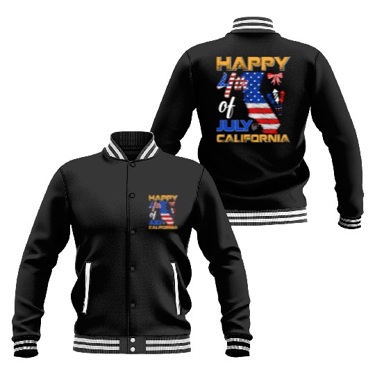 Independence Day Happy 4th July California USA Baseball Jackets