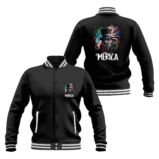 Merica Lincoln Independence Day Party 4th July Baseball Jackets