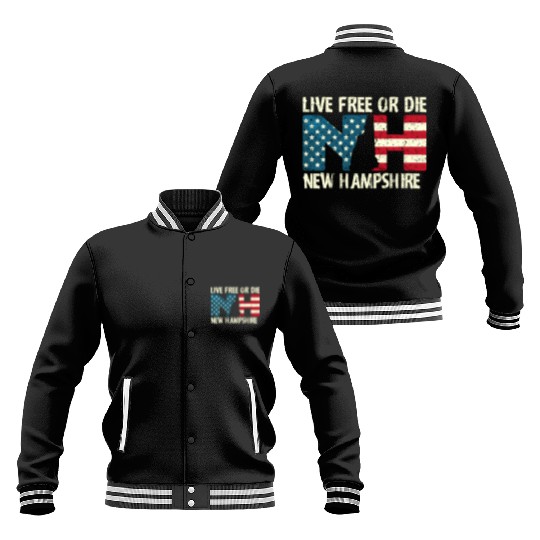 New Hampshire Patriotic Live Free Or Die Product Baseball Jackets