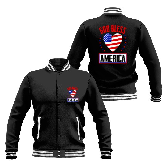 God Bless America Independence Day USA Patriot Baseball Jackets