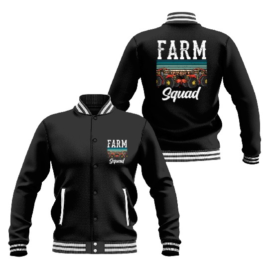 Farm Squad Farmers Ranch Farming Farmer Baseball Jackets