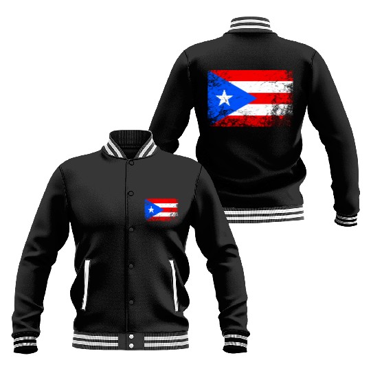 Puerto Rico National Flag Baseball Jackets