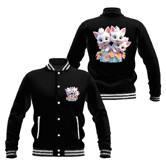 Cute Kittens 3D Ai Art Baseball Jackets
