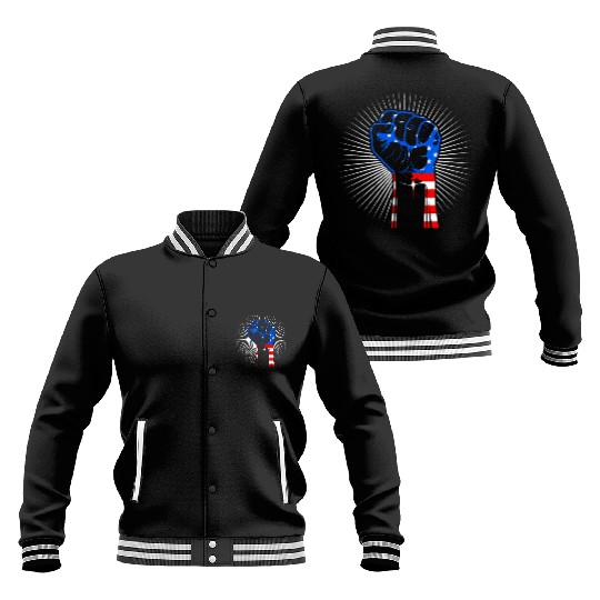 American Fist Stars and Stripes USA Party Baseball Jackets