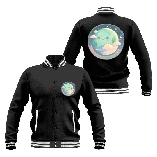 Earth Happy Cute Space Science Planet Environment Baseball Jackets