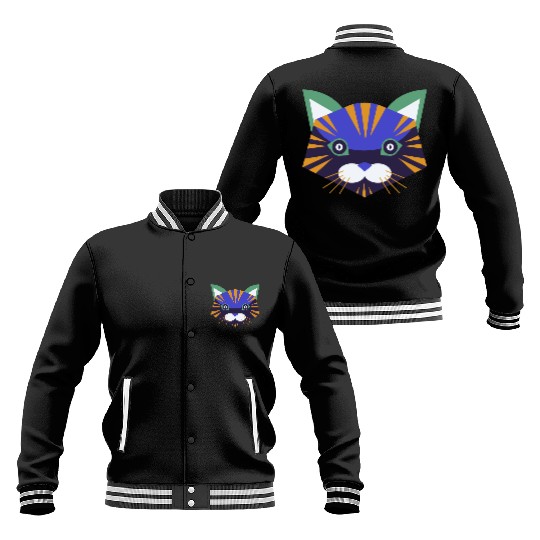 Colorful Cat Face Baseball Jackets