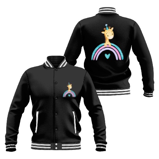 Cute Colorful Giraffe Baseball Jackets