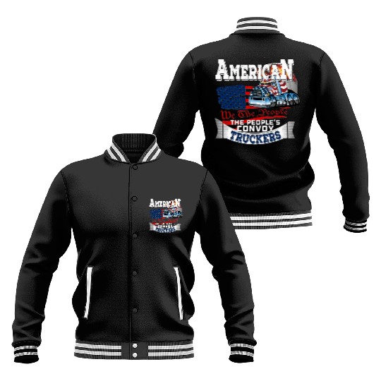 The People'S Convoy 2022 Usa Truck Driver Freedom Baseball Jackets