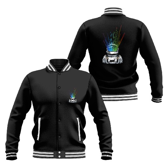 Space Light Astronaut - Rainbow Rays Baseball Jackets