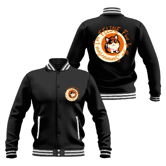 I'm FELINE Fine | Cat Lover Summer Animal Party Baseball Jackets