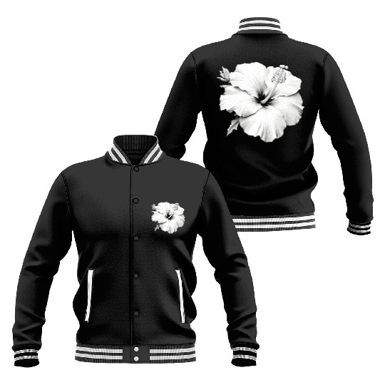 Hibiscus Flower Sketch Baseball Jackets