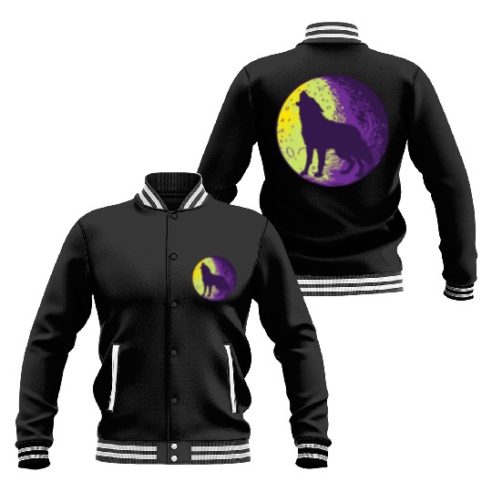 Howling wolf in the moon cool Baseball Jackets