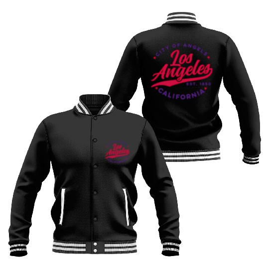Los Angeles City Of Angels California Red Text Baseball Jackets