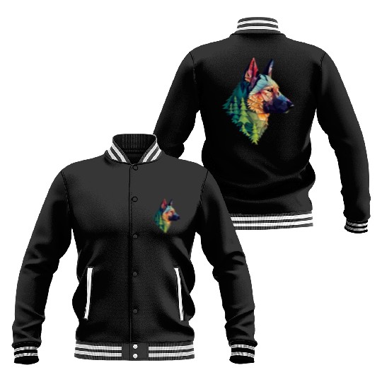German Shepherd Forest Baseball Jackets