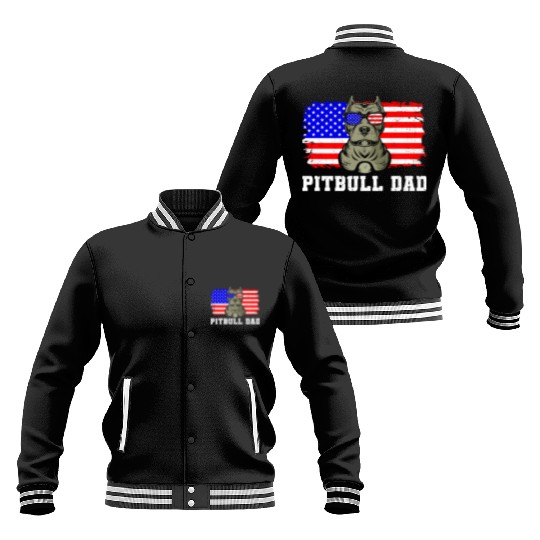 Pitbull Dad Baseball Jackets