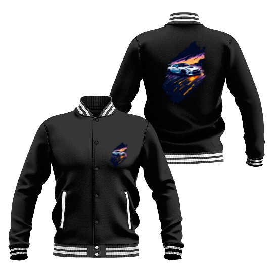 Sports car illustration Baseball Jackets