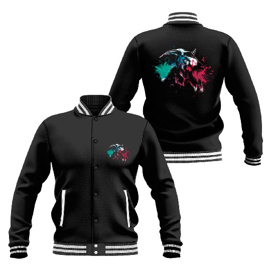 Colerfull Splash Art Farm animals Goat head Baseball Jackets