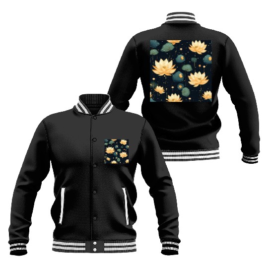 Serenity Blooms: Timeless Lotus Pattern Baseball Jackets