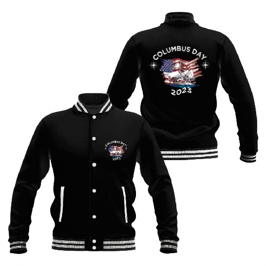 Exploring Columbus Day Compasses USA Flags Baseball Jackets