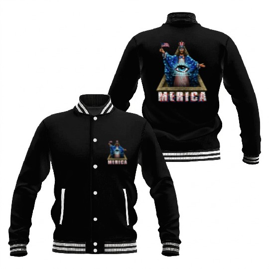 Merica Jesus Patriotic and Eye of Providence Baseball Jackets