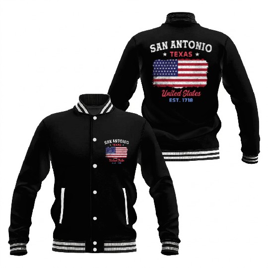 San Antonio Texas est 1718 Design for proud San Baseball Jackets