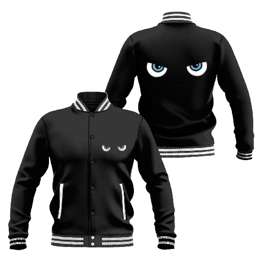 Black Cat Blue Eyes | Halloween Gift For Cat Lover Baseball Jackets