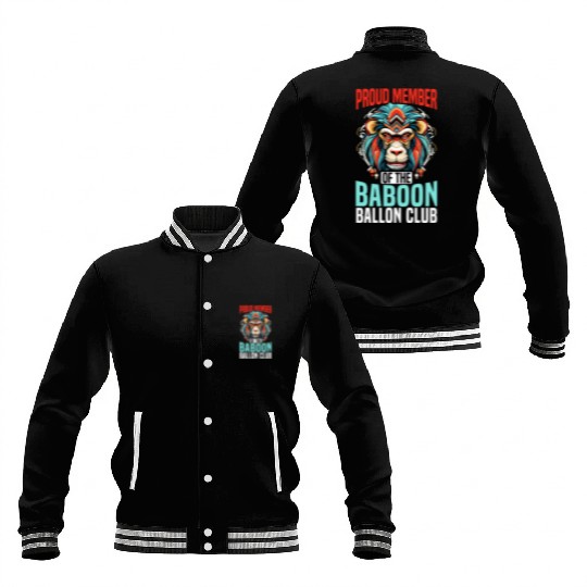 Baboon Monkey Lover Wildlife Animal Zookeeper Baseball Jackets