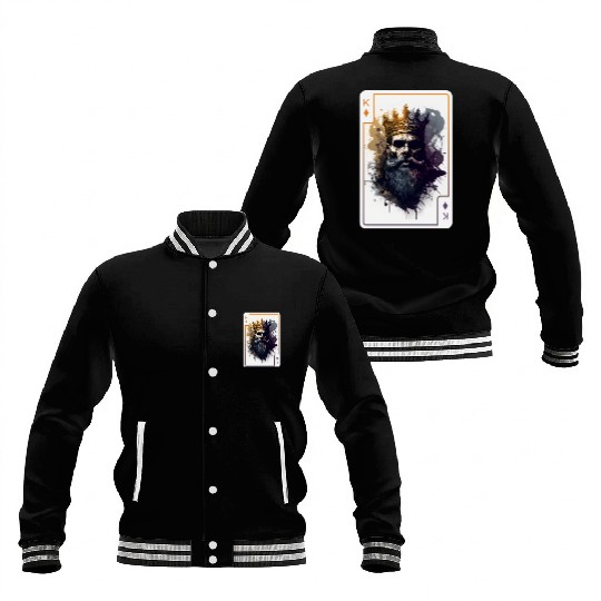 Poker Card Game Scary Halloween Baseball Jackets