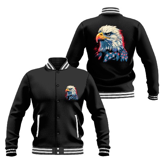 Patriotic American Eagle 1980s Baseball Jackets