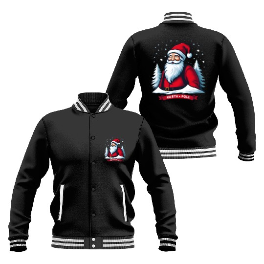 North Pole santa merry christmas Baseball Jackets